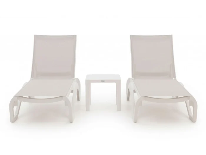 Forza Furniture Russi ligbed set 3-delig stapelbaar verstelbaar - Wit