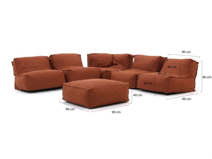 Manifesto Furniture Manifesto Lonato hoek zitzak loungeset 6-delig Laagste prijsgarantie! – N.V.T.