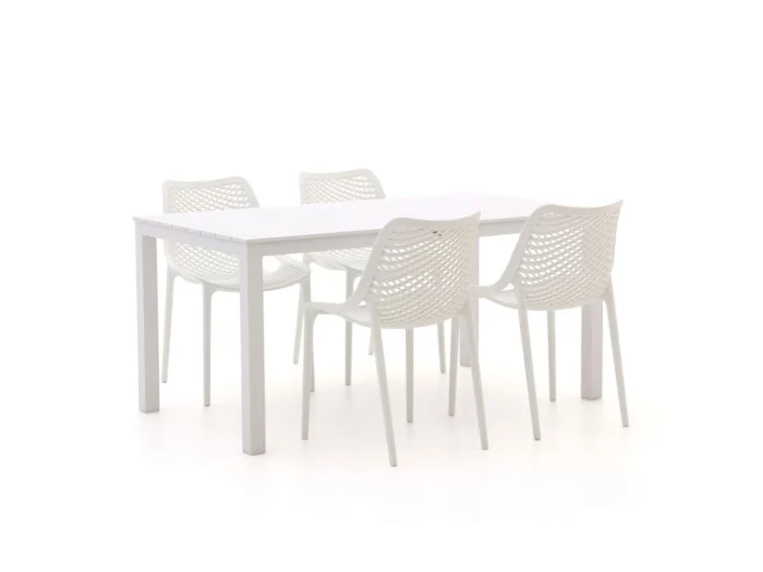Forza Furniture Ripi/Menzano 160cm dining tuinset 5-delig stapelbaar - Wit