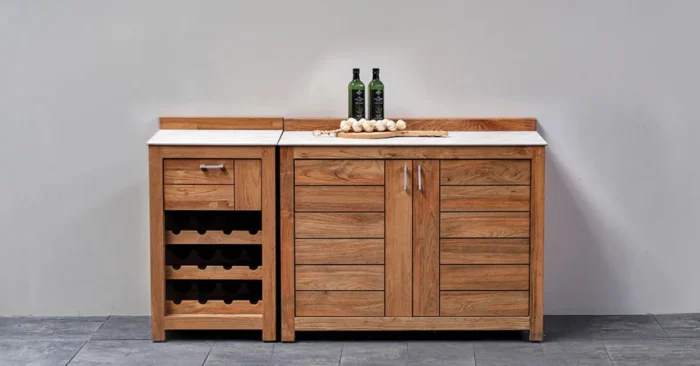 Passion Grills | Buitenkeuken Module Milano | Opstelling 05 | Albastro Cream