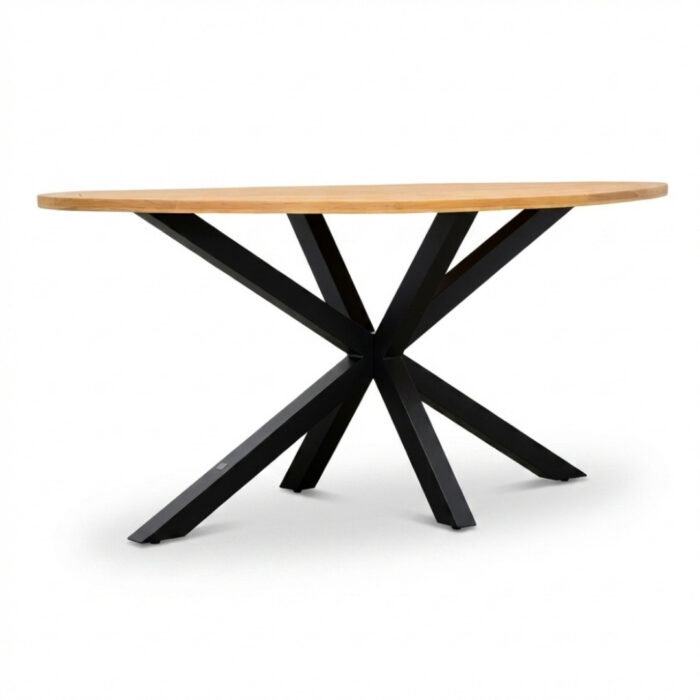 LUX outdoor living Cleve dining bartafel 6 personen | teakhout + aluminium | Natural Teak/antraciet | 240cm ovaal