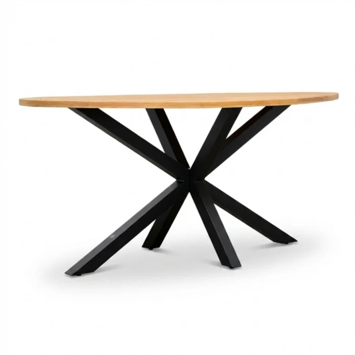 LUX outdoor living Cleve dining bartafel 6 personen | teakhout + aluminium | Natural Teak/antraciet | 240cm ovaal