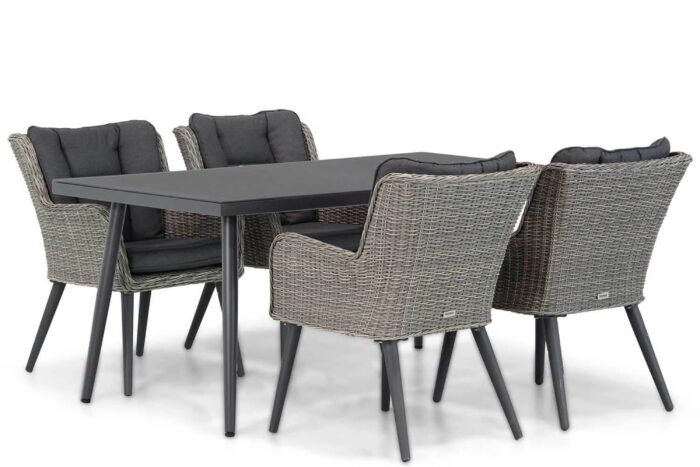 Garden Collections Boston/Valencia 170 cm dining tuinset 5-delig – Grijs-antraciet