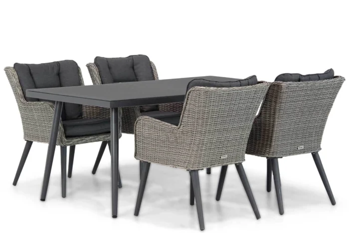 Garden Collections Boston/Valencia 170 cm dining tuinset 5-delig - Grijs-antraciet