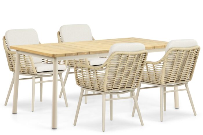 Coco Antoni/Milou 180 cm dining tuinset 5-delig – Taupe-naturel-bruin