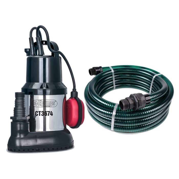 EL Pumps EL Puddle 600 Vlakzuiger Dompelpomp – Blauw / oranje / RVS