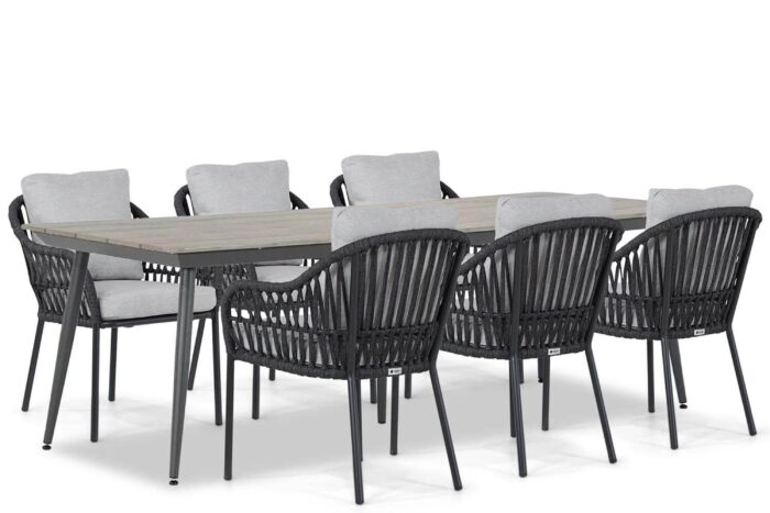 Coco Puerto/Matale 240 cm dining tuinset 7-delig – Grijs-antraciet