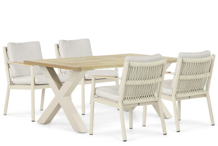 Coco Sevilla/Cardiff 180 cm dining tuinset 5-delig – Taupe-naturel-bruin