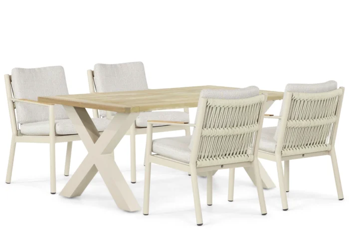Coco Sevilla/Cardiff 180 cm dining tuinset 5-delig - Taupe-naturel-bruin
