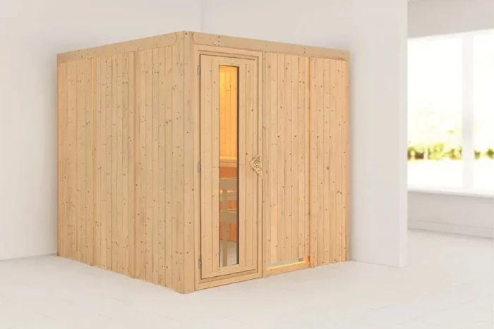 Karibu | Rodin Sauna | Antracietglas | Kachel 9 kW Geïntegreerde Bediening