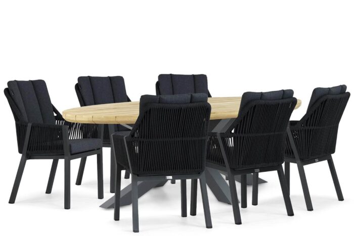 Lifestyle Garden Furniture Verona/Diogo 240 cm dining tuinset 7-delig – Grijs-antraciet