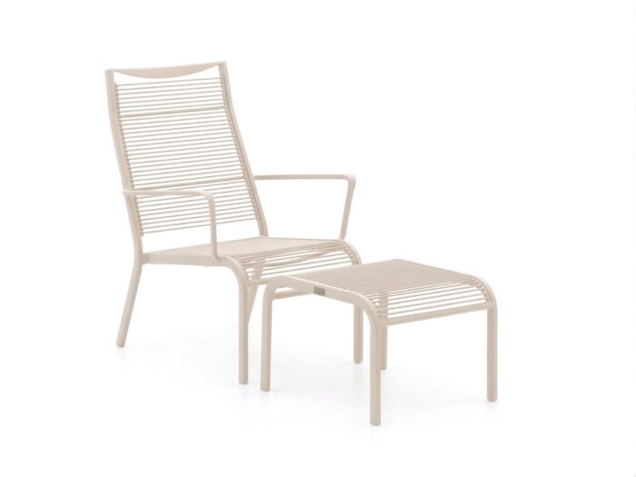 Apple Bee Hawaii lounge tuinstoel stapelbaar met voetenbank Laagste prijsgarantie! – Taupe