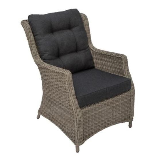 Own Cooltown Armstoel Off White Half Rond Wicker – wit