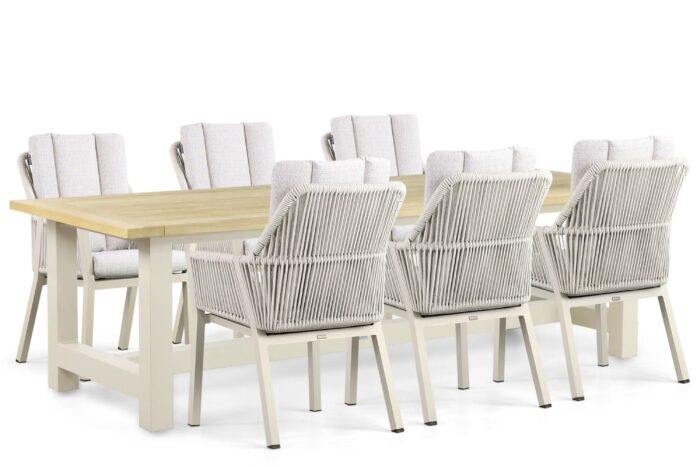 Lifestyle Garden Furniture Verona/San Francisco 260 cm dining tuinset 7-delig – Taupe-naturel-bruin