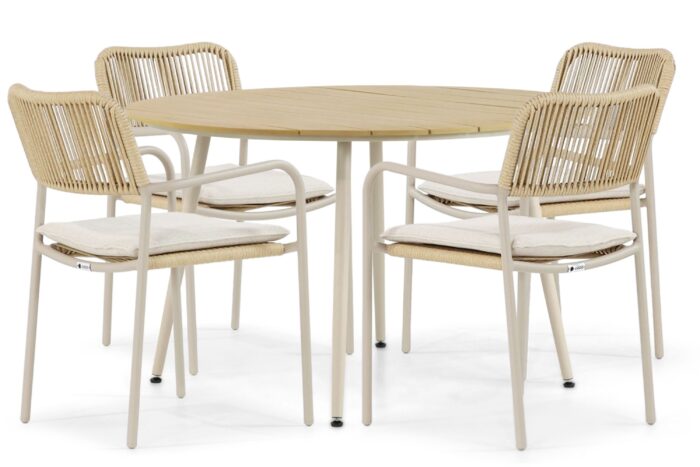 Coco Penya/Matale 125 cm dining tuinset 5-delig – Taupe-naturel-bruin