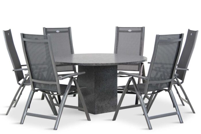 Hartman Royal Club/Graniet 140 cm dining tuinset 5-delig – Grijs-antraciet