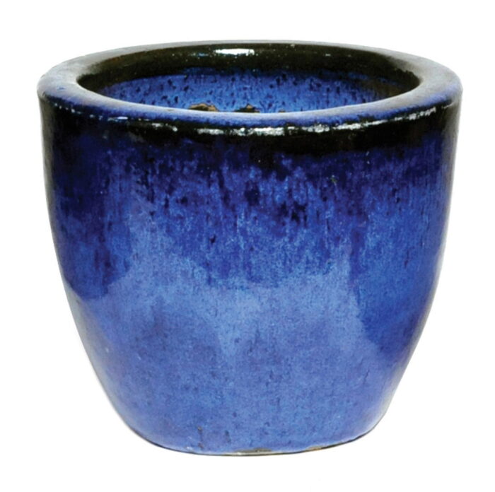 Mcollections Bloempot Pot egg d31h25 blauw Geglazuurd