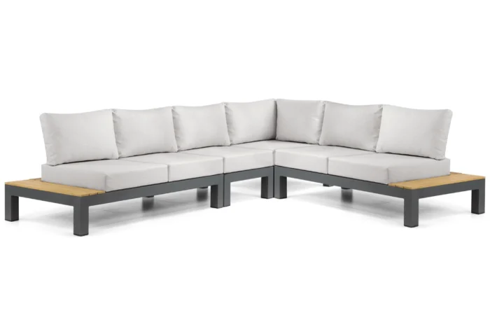 Lifestyle Garden Furniture Vittoria hoek loungeset 4-delig - Grijs-antraciet