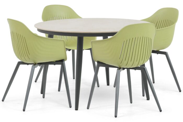 Lifestyle Garden Furniture Lissabon/Vienna 120 cm dining tuinset 5-delig – Groen