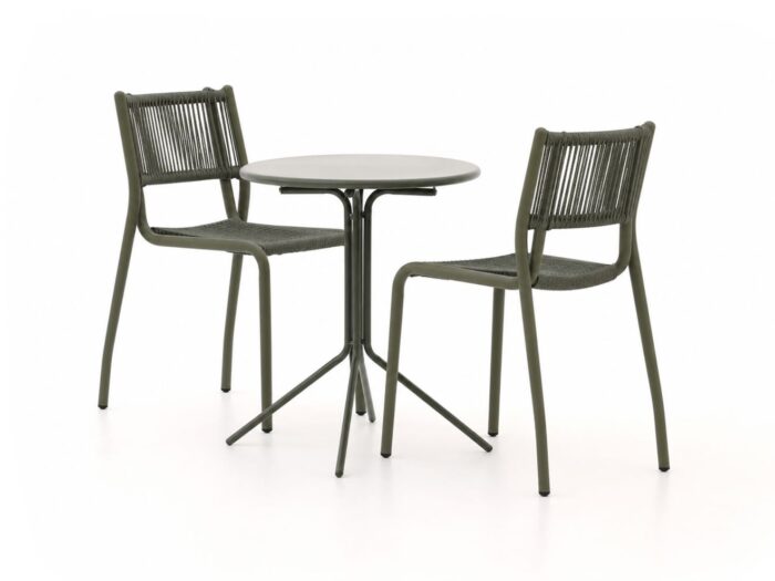 Manifesto Furniture Misurina/Aziano ø60cm dining tuinset 3-delig stapelbaar – Groen