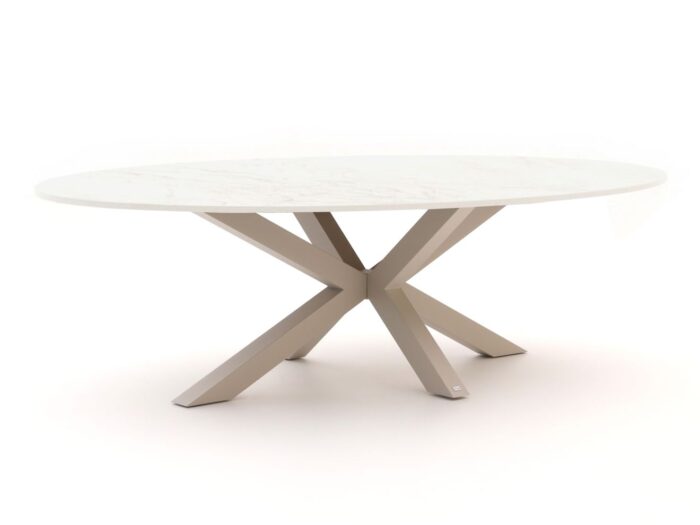 Bellagio tuinmeubelen Bellagio Induno Ellips dining tuintafel 200x110cm Laagste prijsgarantie! – Taupe