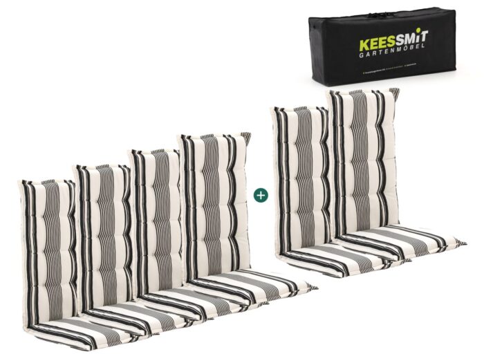 Kees Smit Collectie Madison tuinkussen set van 6 hoge rug Laagste prijsgarantie! – Wit