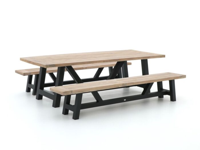 Bellagio tuinmeubelen Bresimo 260cm picknickset 3-delig – Grijs