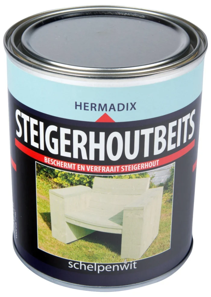 Hermadix Steigerhoutbeits schelpenwit 750 ml - hout;wit