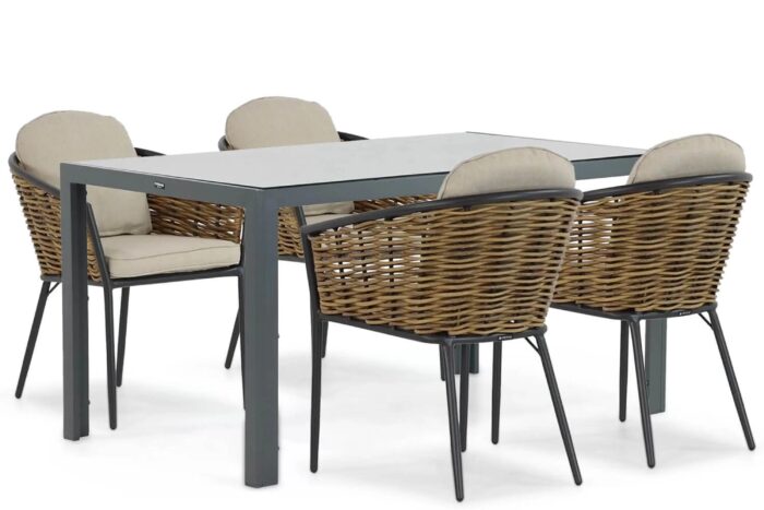 Lifestyle Garden Furniture Nice/Venustas 150 cm dining tuinset 5-delig – Grijs-antraciet