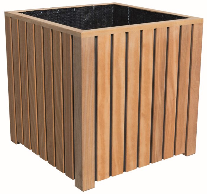 Bloembak plantenbak vierkant bangkirai hardhout 50x50cm