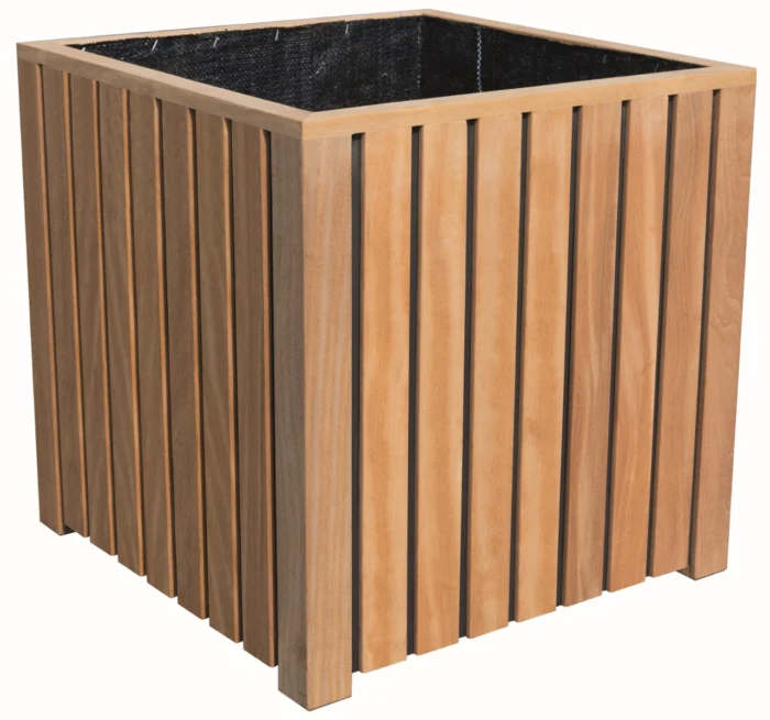Bloembak plantenbak vierkant bangkirai hardhout 50x50cm