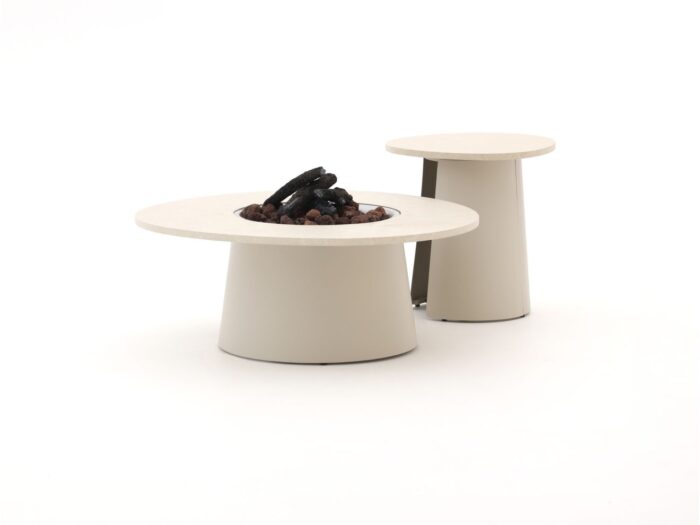 Cosidune lounge vuurtafelset ø 100cm (h: 40cm)/ø 55cm (h: 55cm) Laagste prijsgarantie! – Taupe