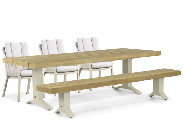 Lifestyle Garden Furniture Verona/Superior 260 cm dining tuinset 5-delig - Taupe-naturel-bruin