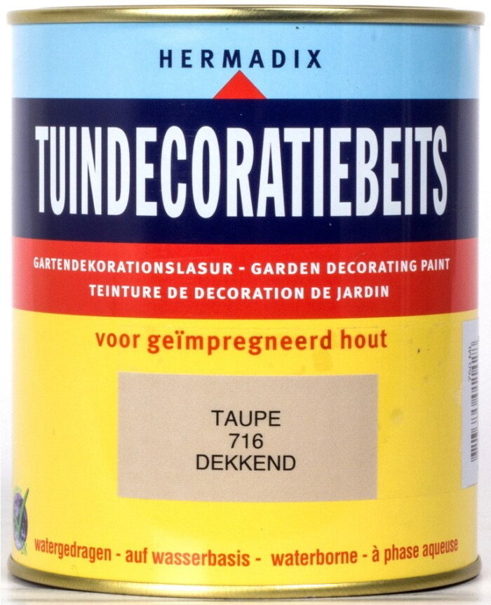 Hermadix Tuindecoratiebeits 716 taupe 750 ml – wit