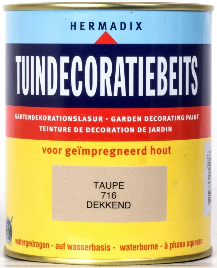 Hermadix Tuindecoratiebeits 716 taupe 750 ml - wit