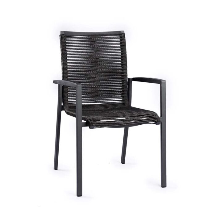 Tierra outdoor Foxx stapelstoel charcoal – grijs;zwart