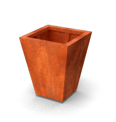 Geroba Vaso vaasvormige plantenbakken Cortenstaal 500 x 500 x 600 mm – oranje