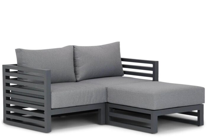 Santika Furniture Jaya chaise longue loungeset 3-delig – Grijs-antraciet
