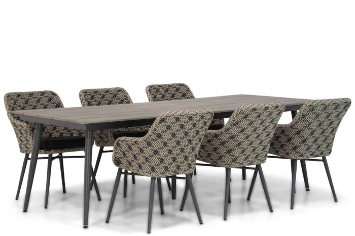 Lifestyle Garden Furniture Crossway/Matale 240 cm dining tuinset 7-delig – Taupe-naturel-bruin