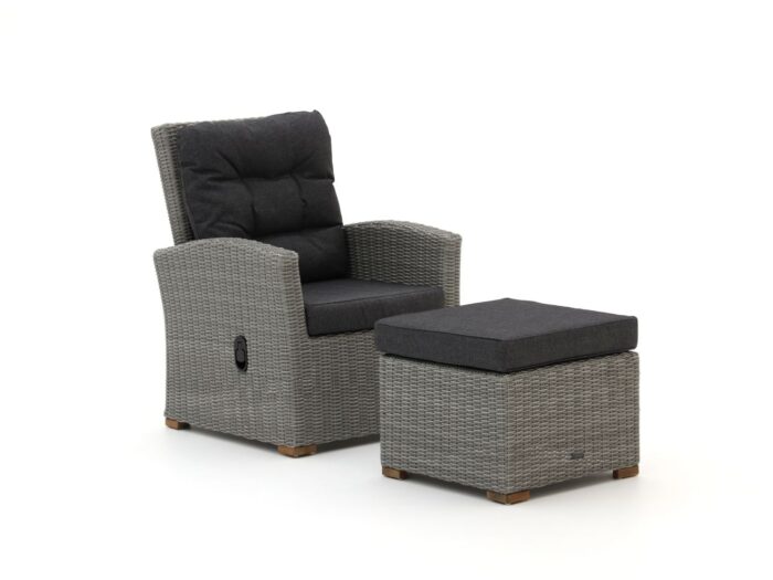 Intenso Furniture Intenso Mazzano lounge tuinstoel verstelbaar met voetenbank Laagste prijsgarantie! – Grijs