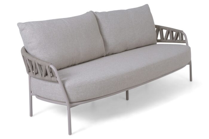 4 Seasons Outdoor Seasons Calma 3 seater bench LOFT with 3 cushions – Taupe-naturel-bruin