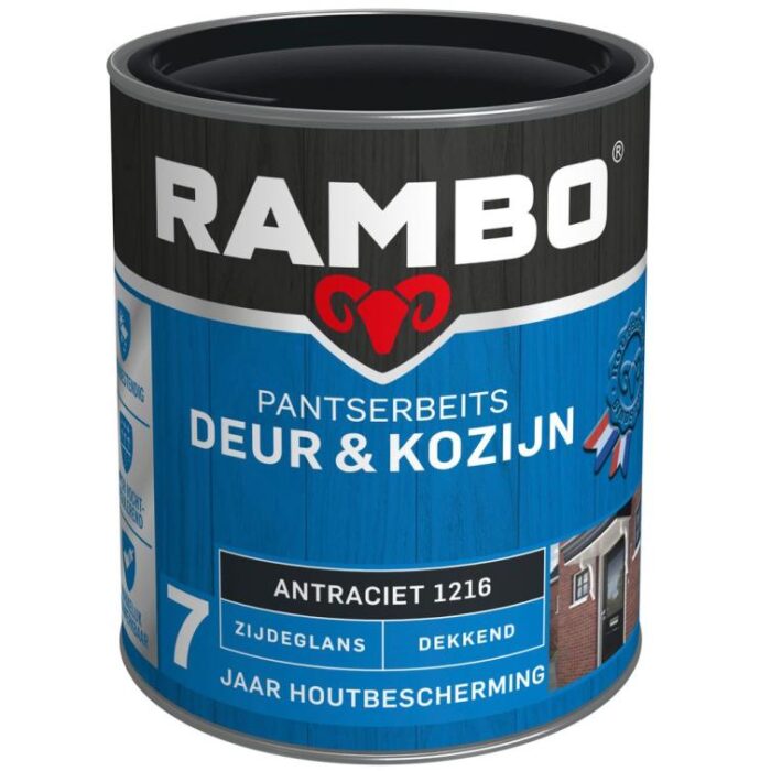 Rambo Pantserbeits deur en kozijn zg dek 1216 0,75l – zwart