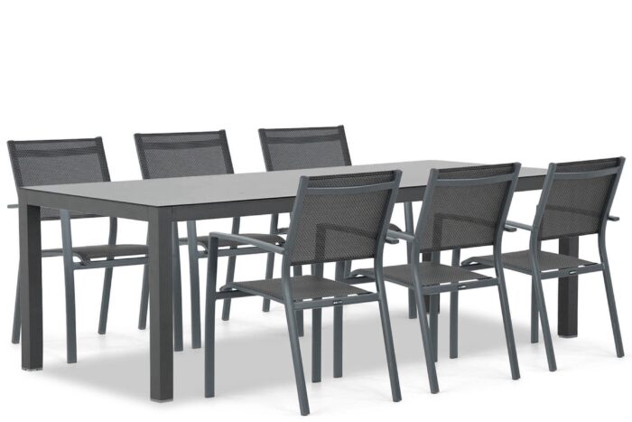 Lifestyle Garden Furniture Sella/Madras 220 cm dining tuinset 7-delig – Grijs-antraciet