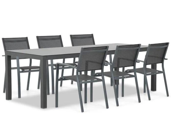 Lifestyle Garden Furniture Sella/Madras 220 cm dining tuinset 7-delig - Grijs-antraciet