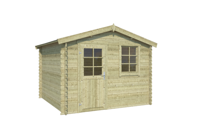 Outdoor life Blokhut Nina 275×275 Olijfgroen Geimpregneerd – hout