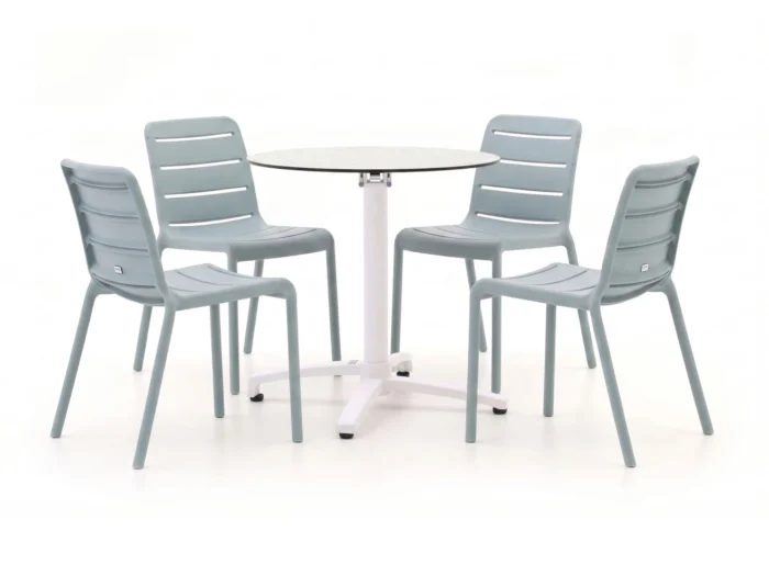 Forza Furniture Narni/Canzo ø80cm dining tuinset 5-delig stapelbaar