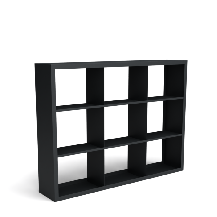 Geroba Beltza zwarte houtopslag onderverdeling 9 vakken 2000x385x1500 mm – zwart