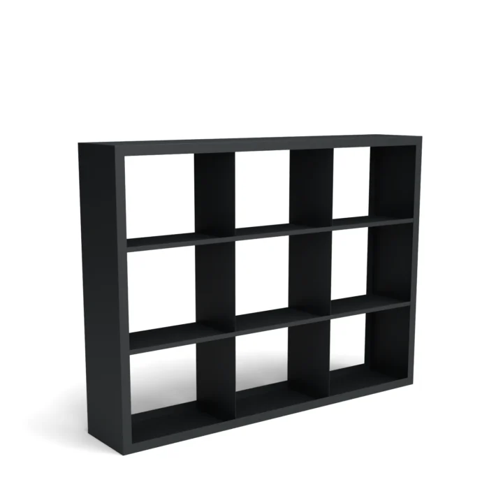 Geroba Beltza zwarte houtopslag onderverdeling 9 vakken 2000x385x1500 mm - zwart