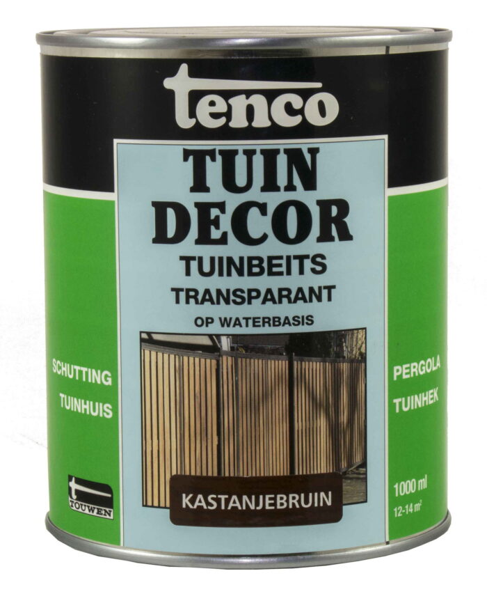 Tenco Tuindecor transparant kastanjebruin 1l verf/beits – bruin