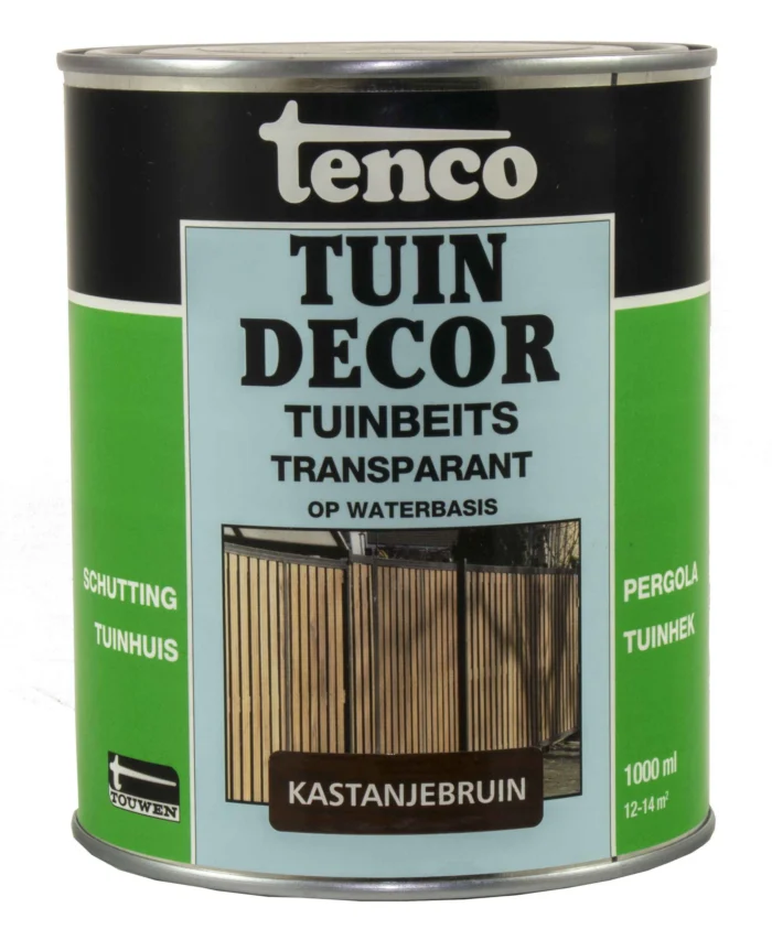 Tenco Tuindecor transparant kastanjebruin 1l verf/beits - bruin